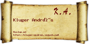 Kluger András névjegykártya