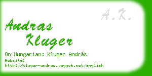 andras kluger business card